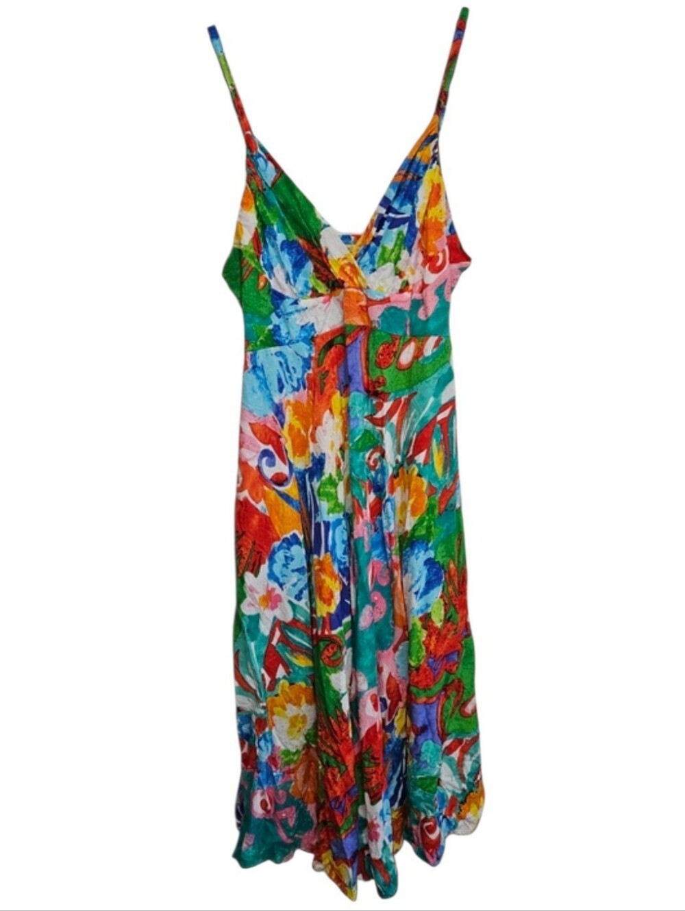 Jams World Dress Orgami Flower Women's Large Made In Hawaii 100% Rayon